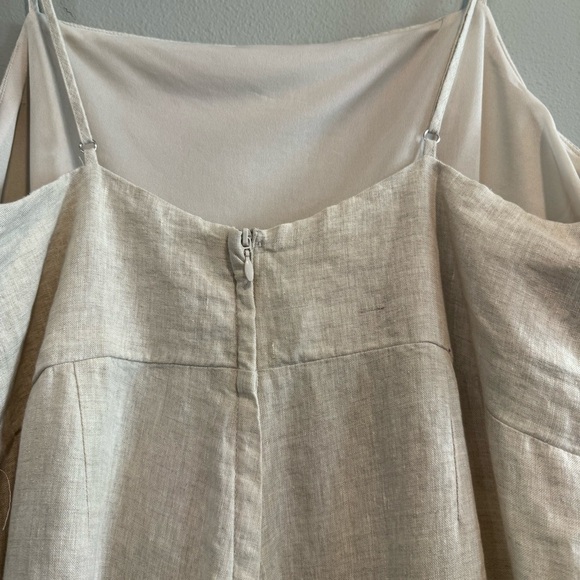 H&M Linen Jumpsuit Beach Resortwear Wide Leg Minimalist XL - Picture 3 of 8